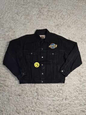 VTG 90s MuchMusic Crew Embroidered + Patch Denim Jacket  XL